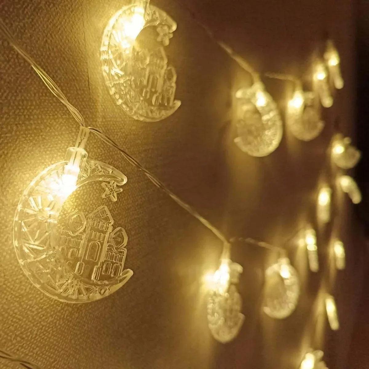 مصباح LED USB على شكل هلال ومسجد من BUFFER بطول 3.5 متر - 20 مصباح LED لتزيين رمضان وإضاءة محيطة - alotasawkli