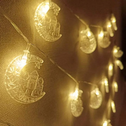 مصباح LED USB على شكل هلال ومسجد من BUFFER بطول 3.5 متر - 20 مصباح LED لتزيين رمضان وإضاءة محيطة - alotasawkli