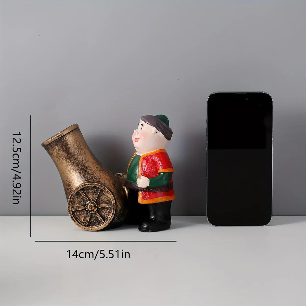 TEMU-A Resin Figure of a Chubby Old Man with a Cannon - alotasawkli