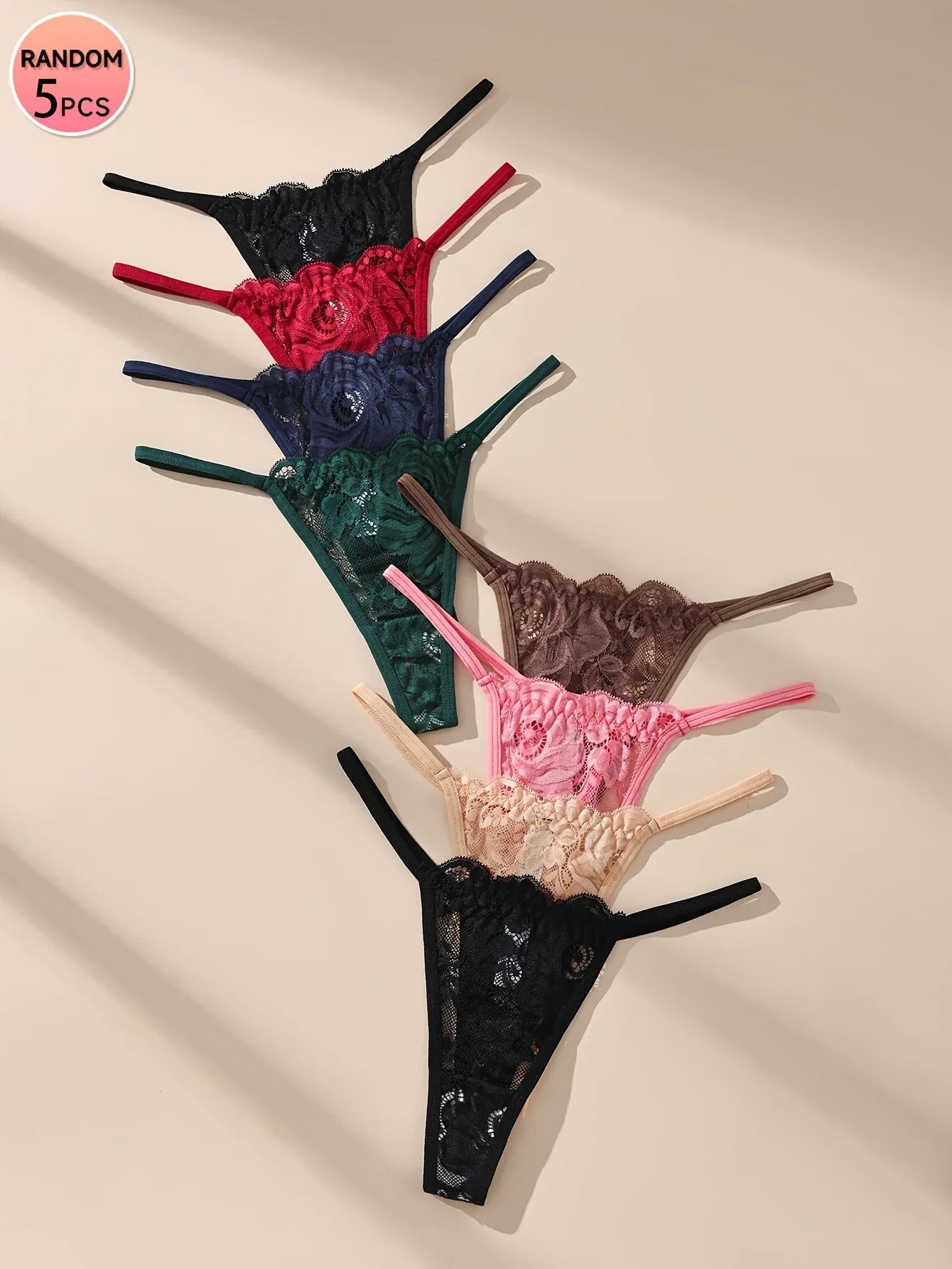 TEMU-5 Pack HOTCOM Women's Sheer-Suitable Lace Underwear - alotasawkli