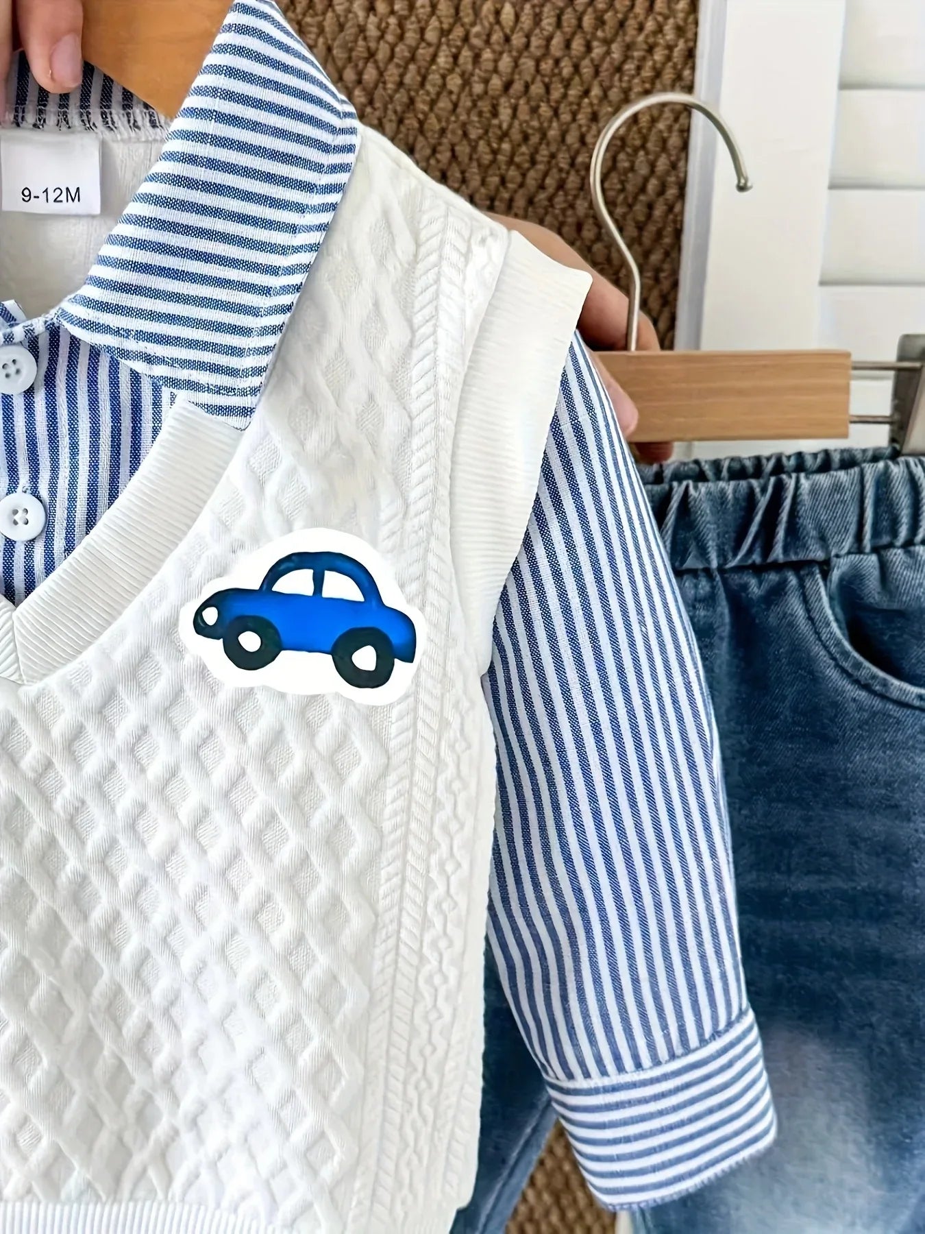 TEMU-2pcs Baby Boy Denim Jeans Set - alotasawkli