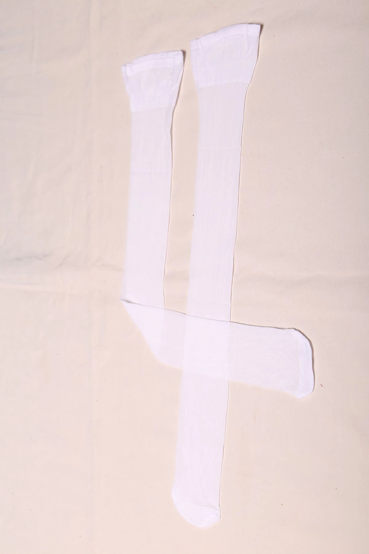 Plain Top Garter Stockings - Classic White