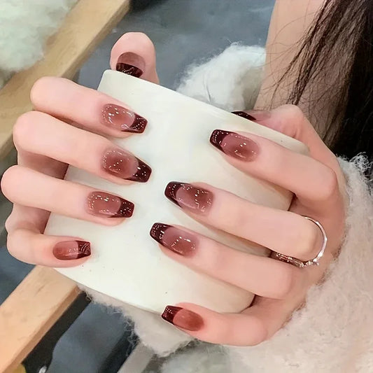 TEMU-24pcs Minimalist French-Style Press-On Nails - alotasawkli
