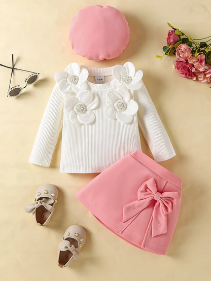 TEMU-Newborn Baby Girl's Set: 3pcs Spring - alotasawkli
