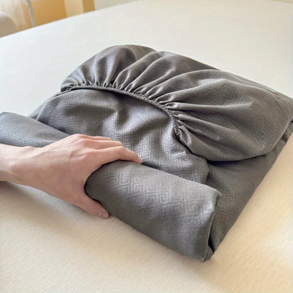 TEMU-3pcs Luxury Fitted Sheet Set: One Fitted Sheet + Two Pillowcases - alotasawkli