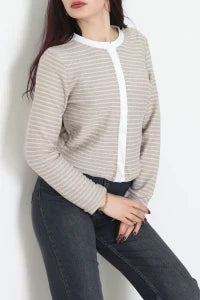 Women’s Brushed (Fleece) Button-Down Cardigan – Baby Blue