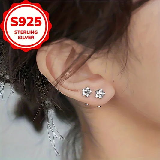 TEMU-Flower Twist Screw Ear Studs for Women - alotasawkli