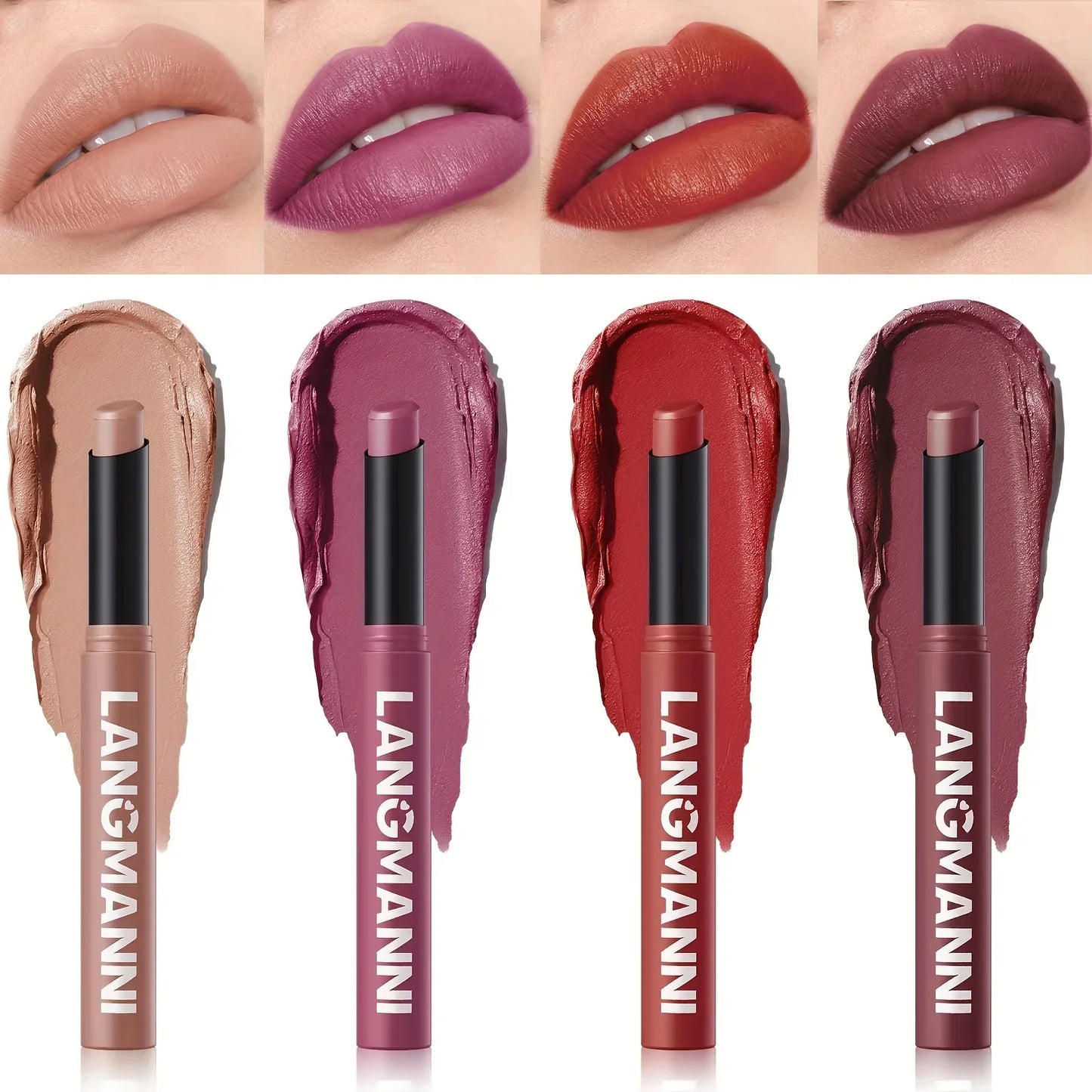 [Matte Lipstick] Matte Lipstick Single Pack | 12 Colors with Lasting Moisture - alotasawkli