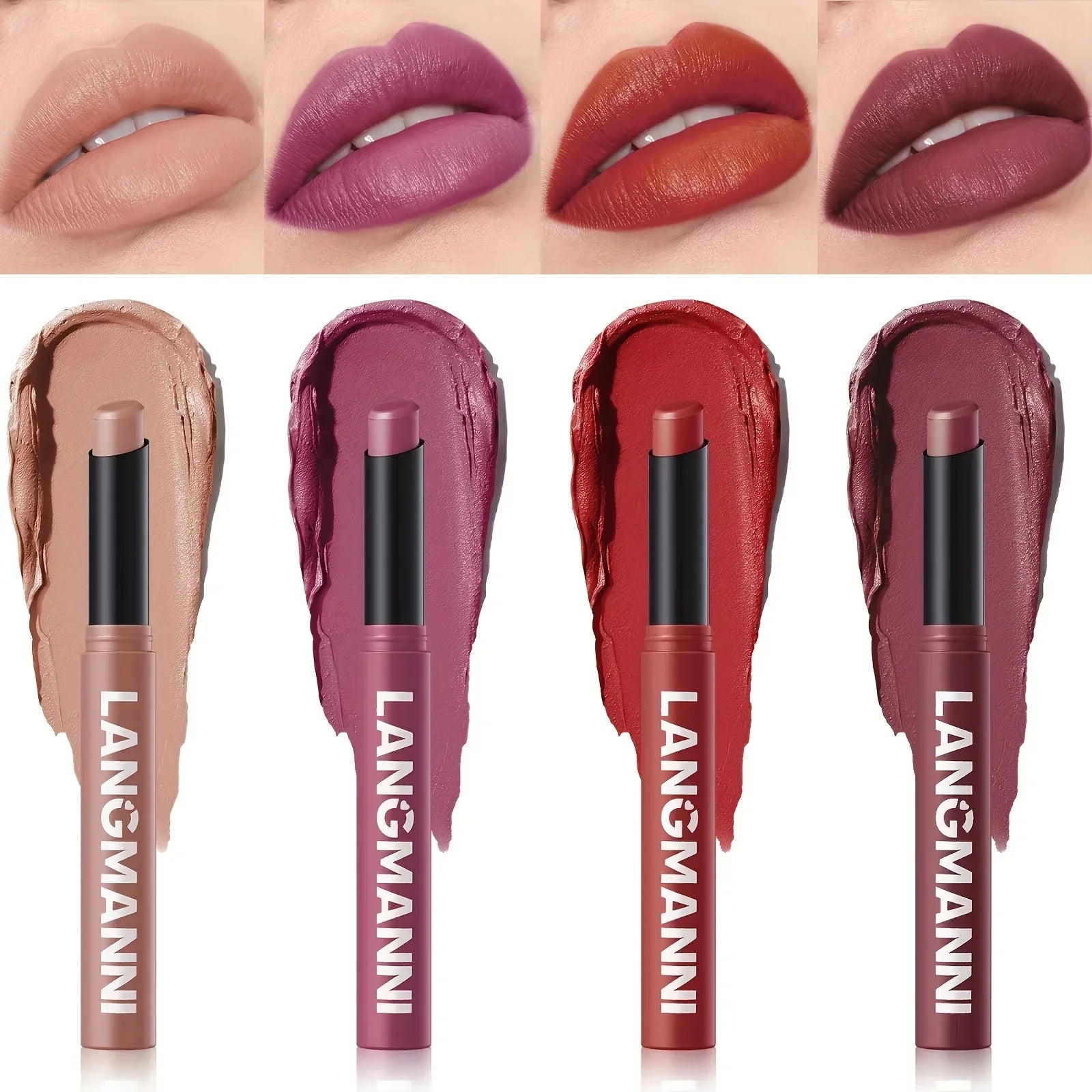 [Matte Lipstick] Matte Lipstick Single Pack | 12 Colors with Lasting Moisture - alotasawkli