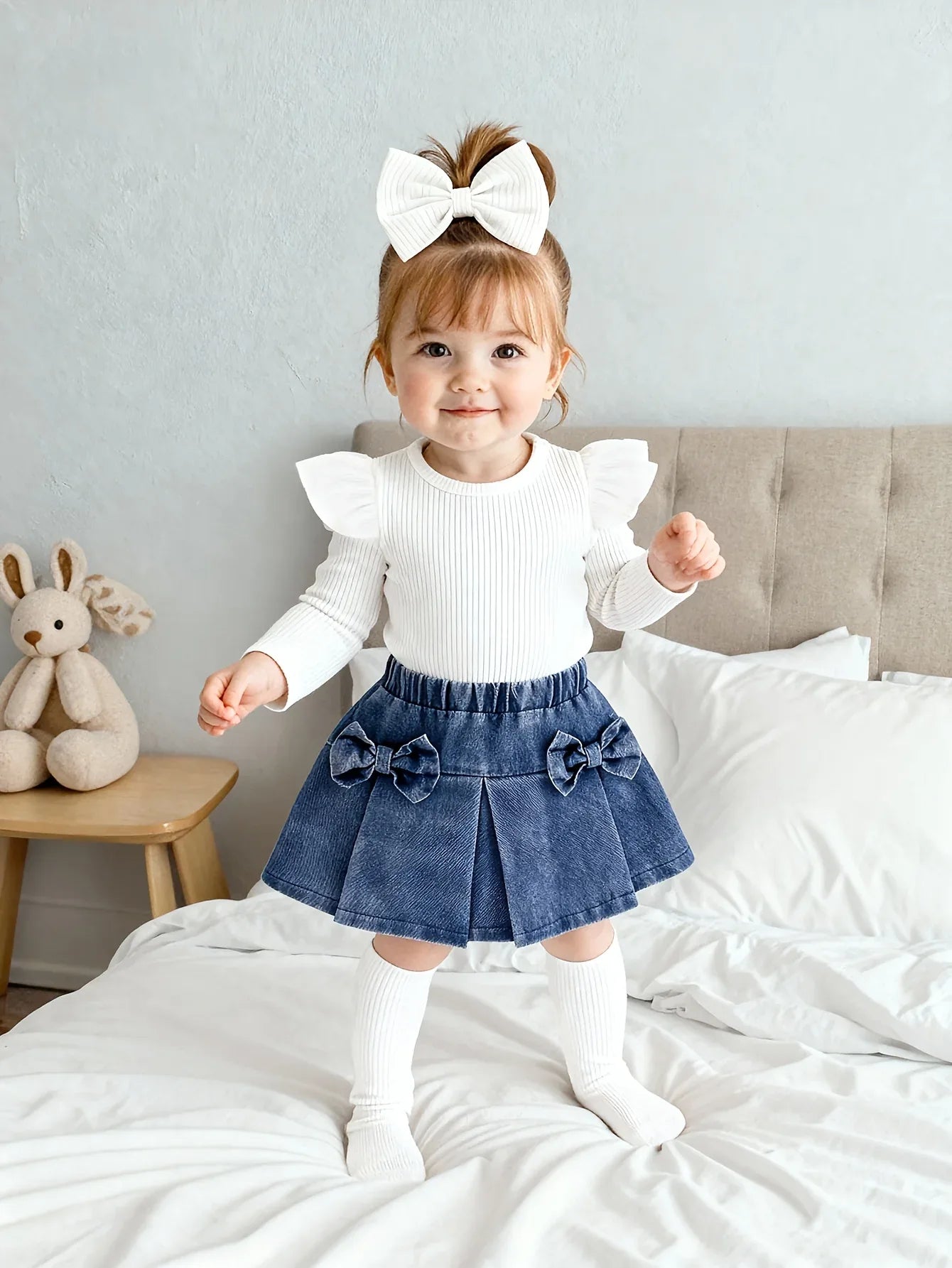 TEMU-A Three-Piece Set for Baby Girls Featuring - alotasawkli