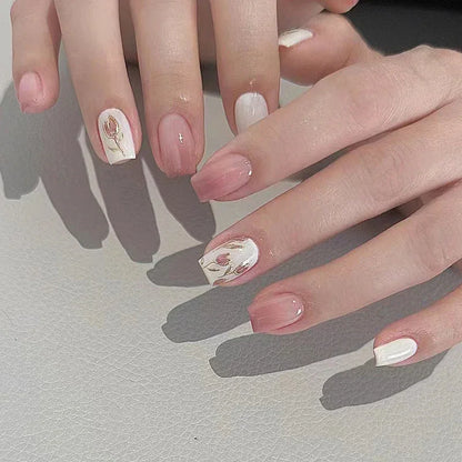 TEMU-24pcs Short Square Press-On Nails - alotasawkli