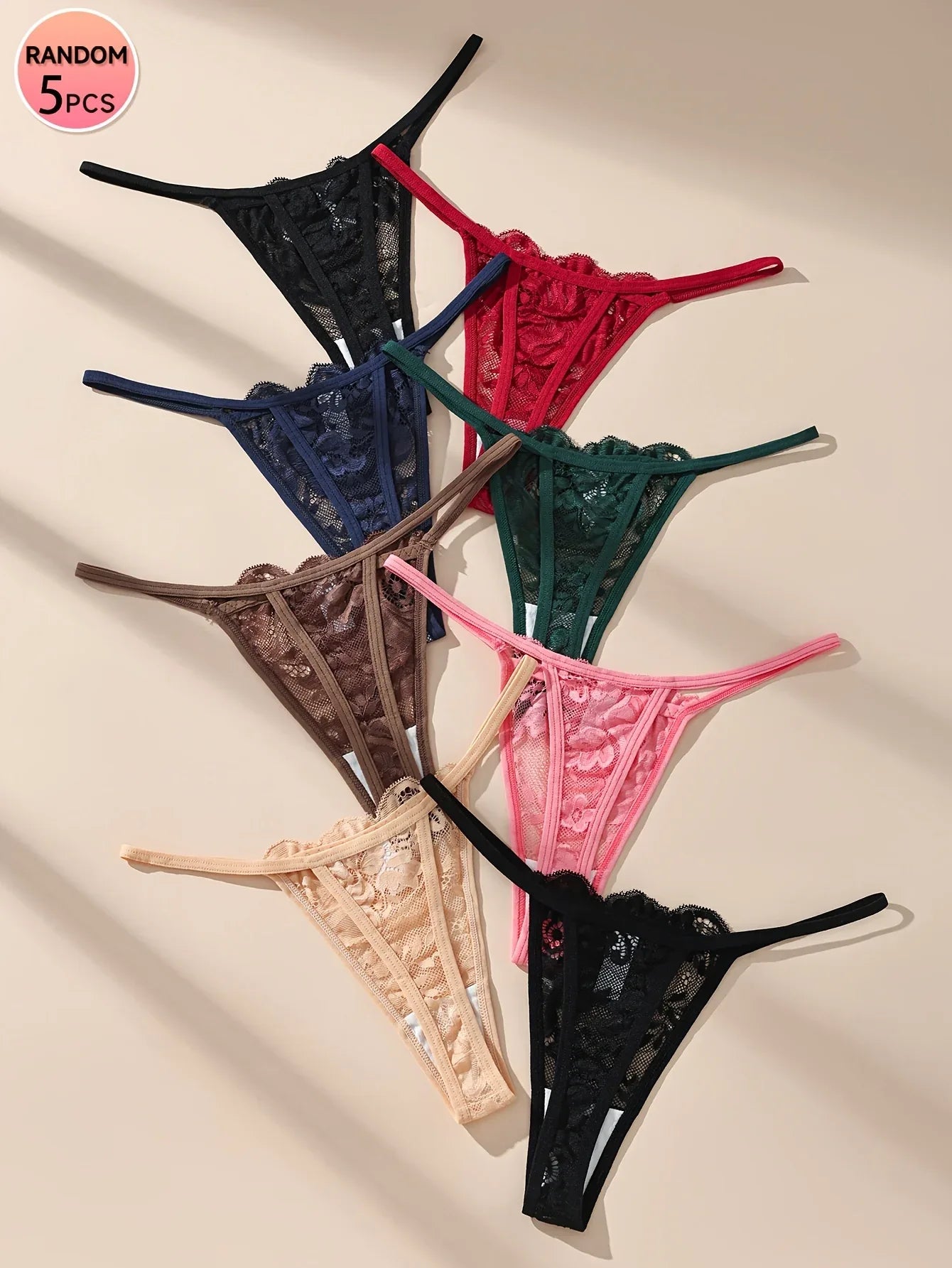 TEMU-5 Pack HOTCOM Women's Sheer-Suitable Lace Underwear - alotasawkli