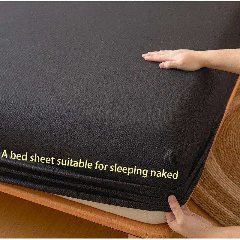 TEMU-3pcs Luxury Fitted Sheet Set: One Fitted Sheet + Two Pillowcases - alotasawkli
