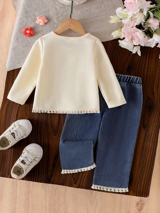 TEMU-Girls' Stylish Simple Bohemian 2pcs Set - alotasawkli