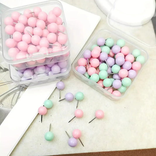 100pcs Colorful Push Pins - alotasawkli