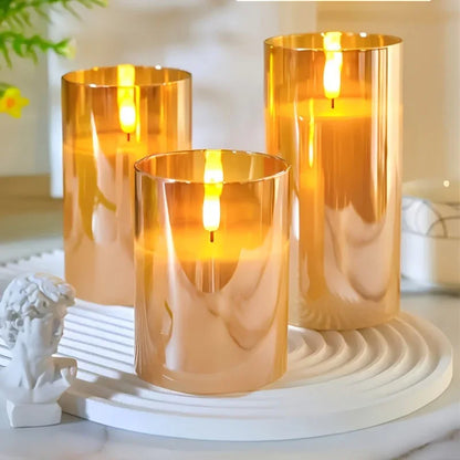 TEMU-Set of 3 Realistic Flickering Flame LED Candles - alotasawkli