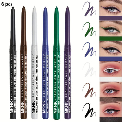 TEMU-6-Color Automatic No-Sharpen Eyeliner Pencil - alotasawkli