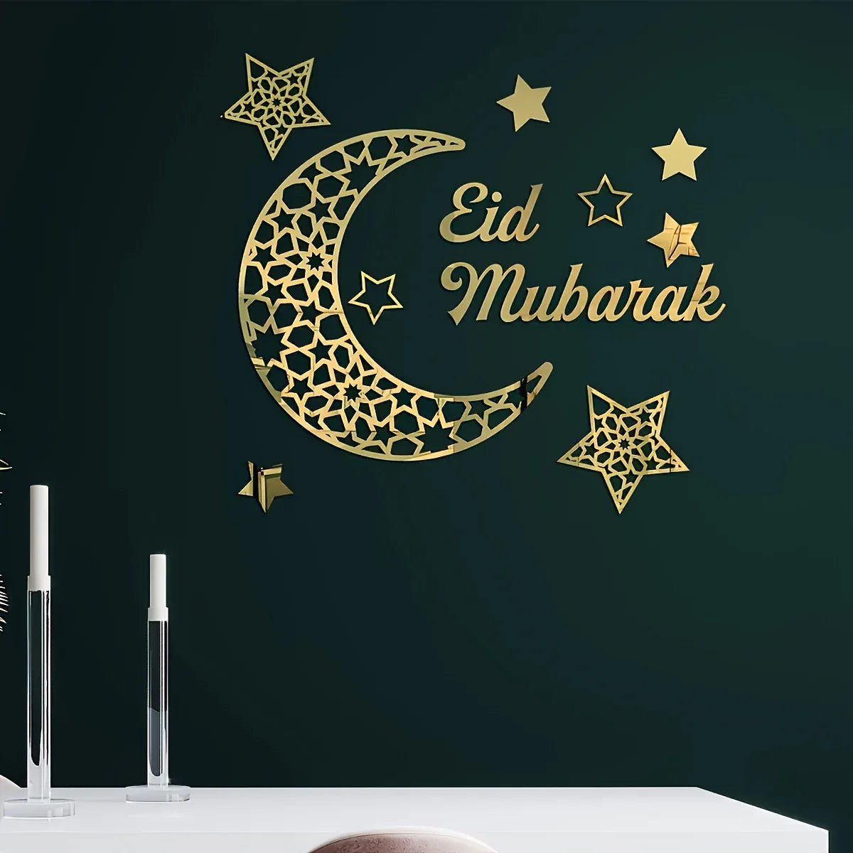TEMU-Middle Eastern 1pc Creative Ramadan Mirror Wall Sticker - alotasawkli