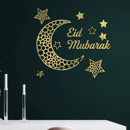 TEMU-Middle Eastern 1pc Creative Ramadan Mirror Wall Sticker - alotasawkli