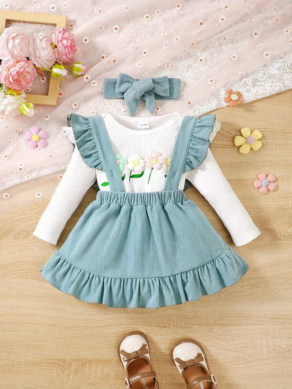 3pcs Newborn Baby Winter Outfit - Knit Bodysuit, Matching & Headband | Cozy Clothes for Photoshoots, for Hakiya | Machine Washable Winter Wear (3pcs), Perfect for Outdoor - alotasawkli