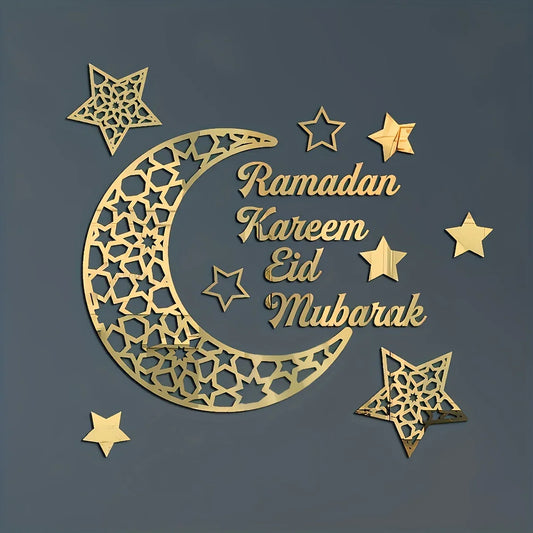 TEMU-Middle Eastern 1pc Creative Ramadan Mirror Wall Sticker - alotasawkli