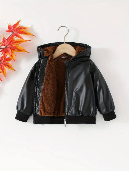 TEMU-A Cozy Fleece-Lined Hooded Zip-Up Jacket - alotasawkli