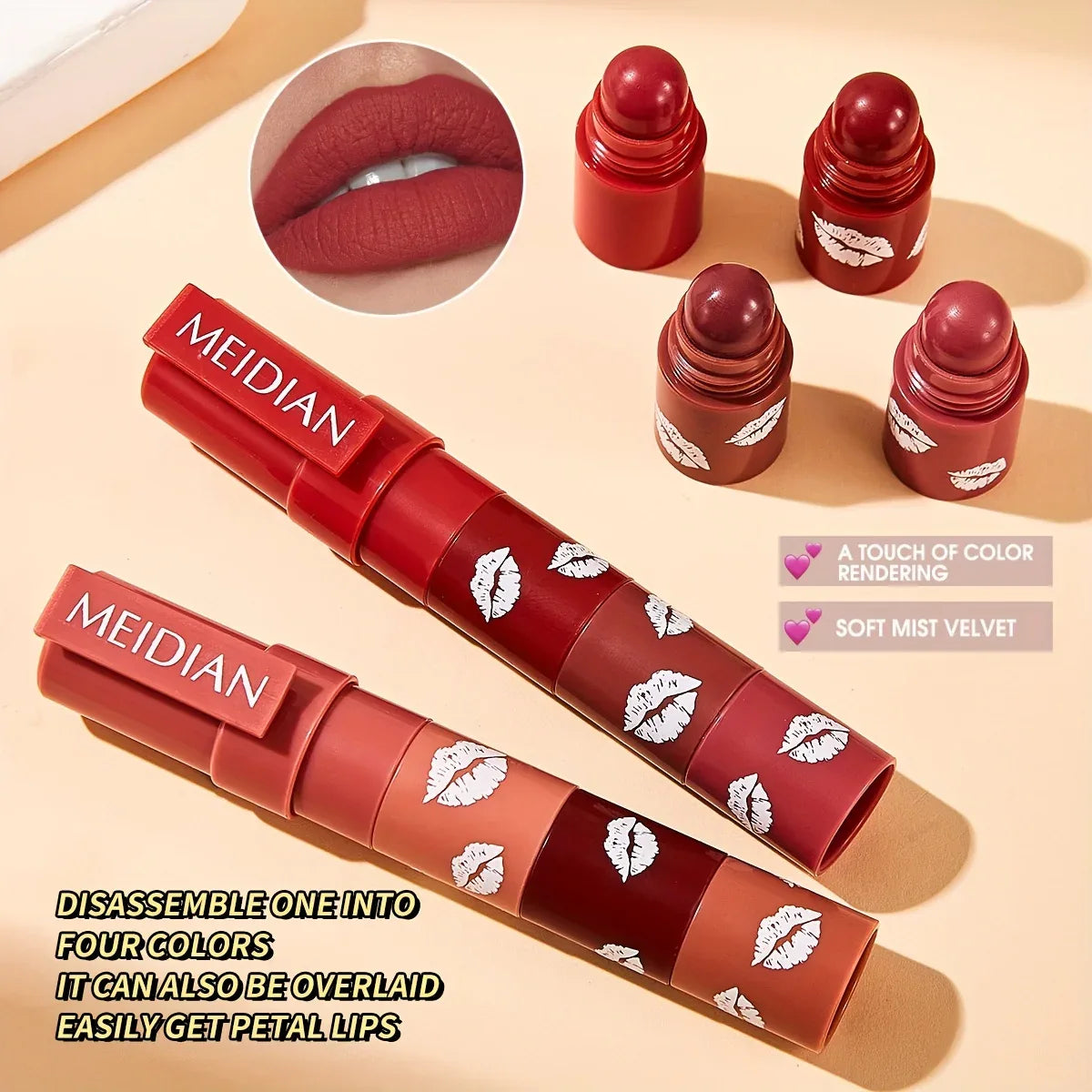 MD913 Four-In-One Matte Velvet Lipstick - alotasawkli