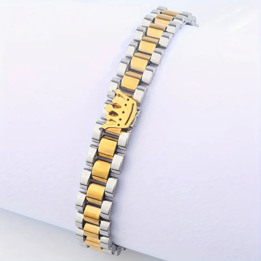 TEMU-A Stylish And Minimalist 304 Stainless Steel Crown Bracelet - alotasawkli