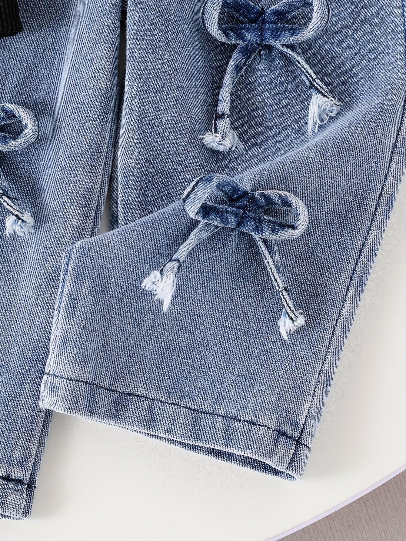 TEMU-2pcs 's Bow Print & 3D Bow Detail Sweatsuit & Pants - alotasawkli