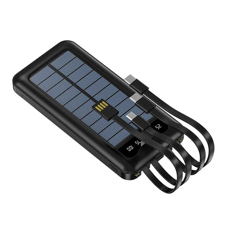 باور بانك بالطاقة الشمسية 10,000 مللي أمبير في الساعة | شحن 5 أجهزة في نفس الوقت | USB-C و Lightning - alotasawkli