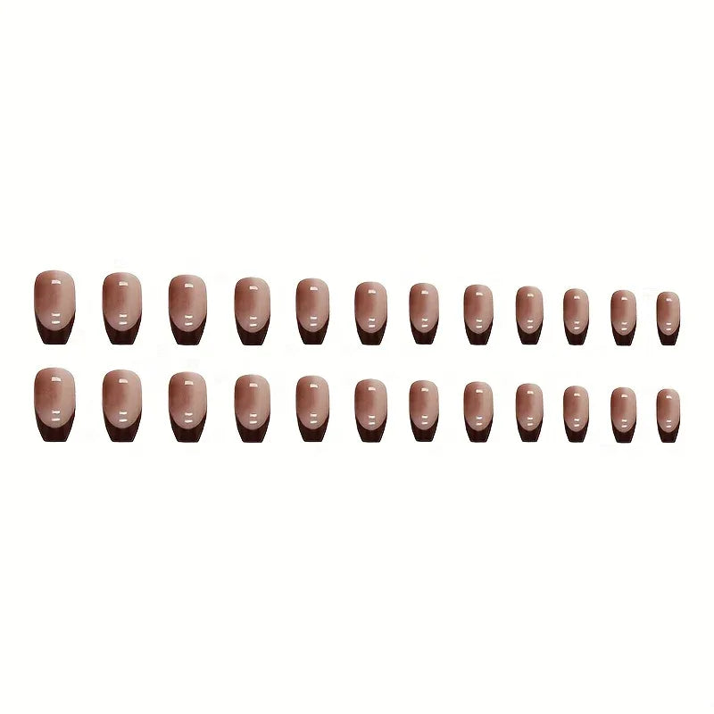 TEMU-24pcs Minimalist French-Style Press-On Nails - alotasawkli