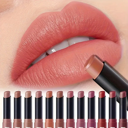 [Matte Lipstick] Matte Lipstick Single Pack | 12 Colors with Lasting Moisture - alotasawkli