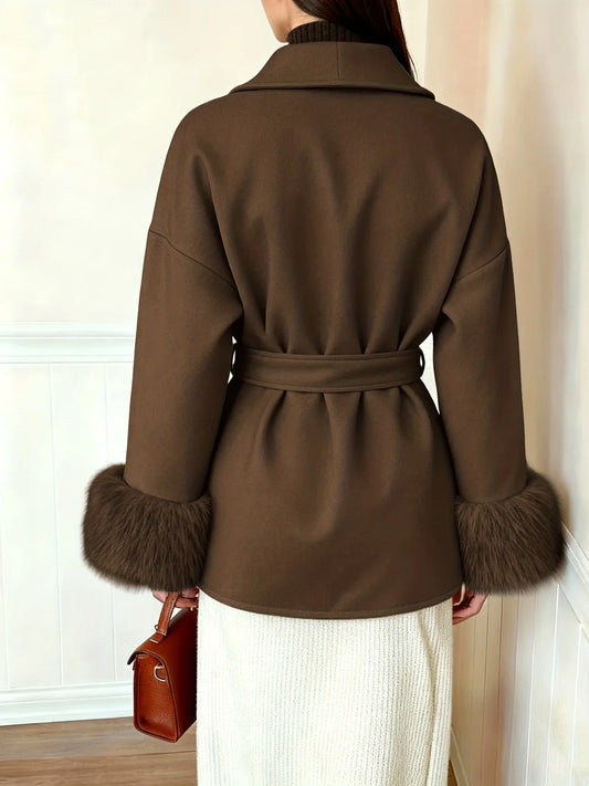 TEMU-Women's Fashion Elegant Furry Sleeve - alotasawkli