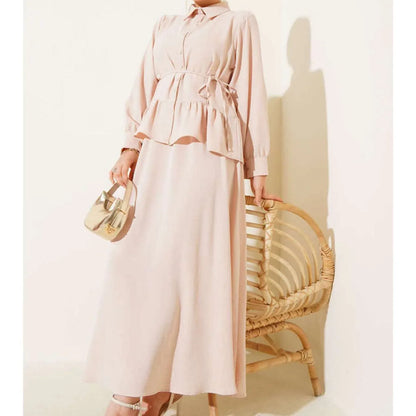 VOLT CLOTHING طقم قطعتين بأزرار سحاب وحافة منتفخة - alotasawkli
