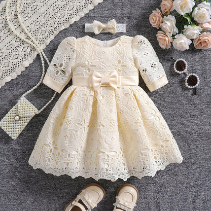 TEMU-Girls' Special Occasion Dress + Headband - alotasawkli