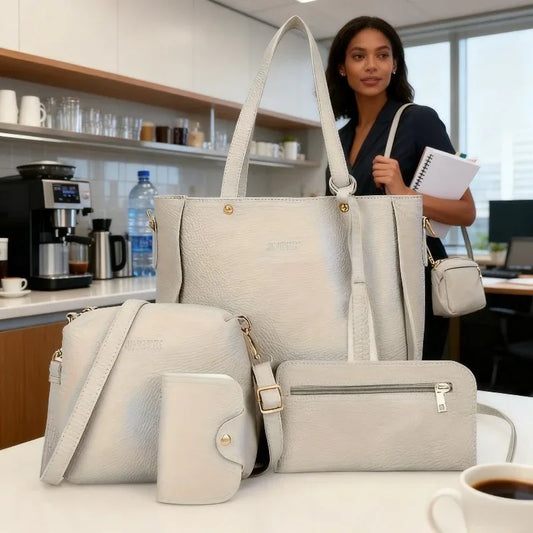 TEMU-Women'S New Lychee 4pcs Handbag Set - alotasawkli