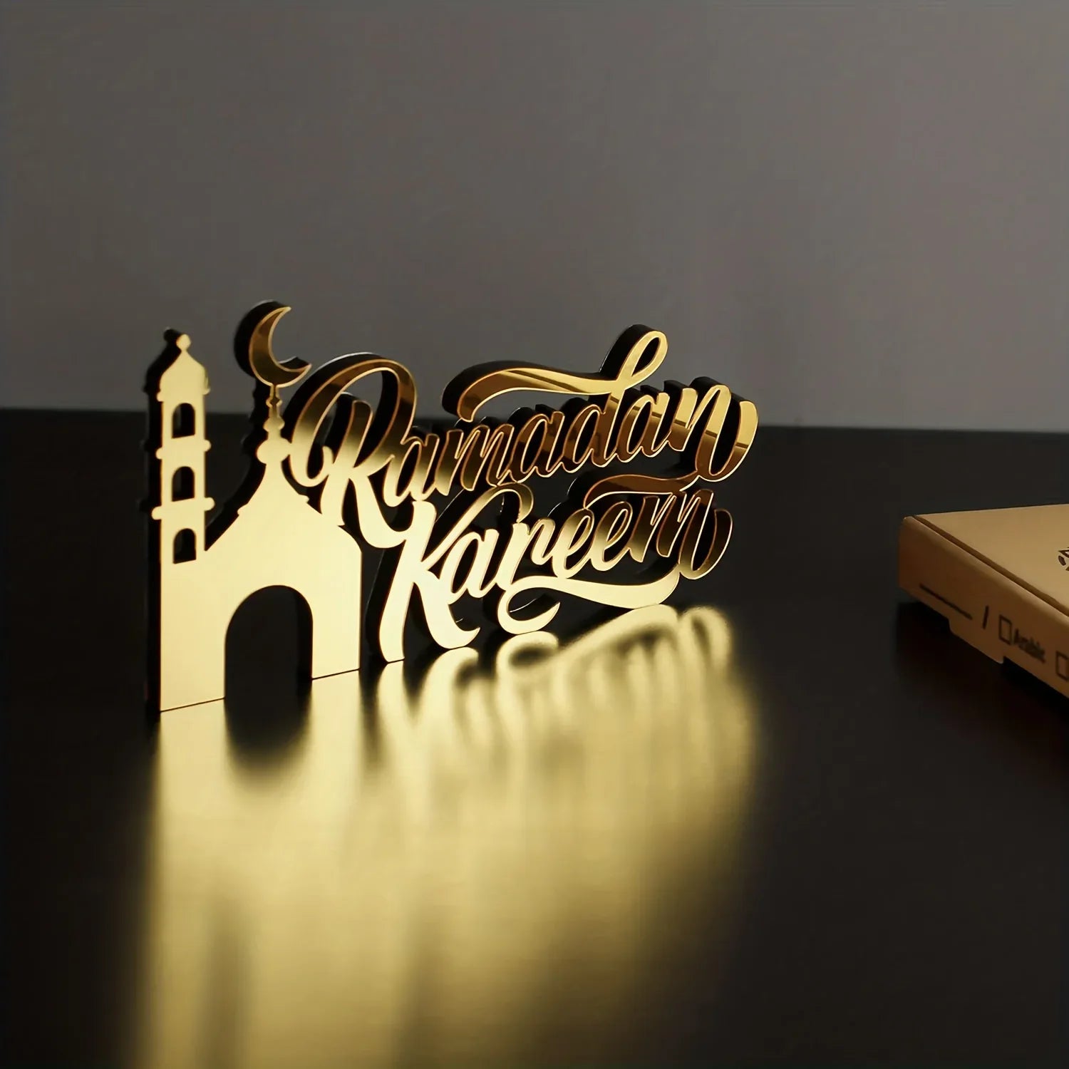 TEMU-2D Flat, Eid Wooden Acrylic Islamic Tabletop Decoration - alotasawkli
