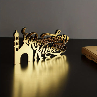 TEMU-2D Flat, Eid Wooden Acrylic Islamic Tabletop Decoration - alotasawkli