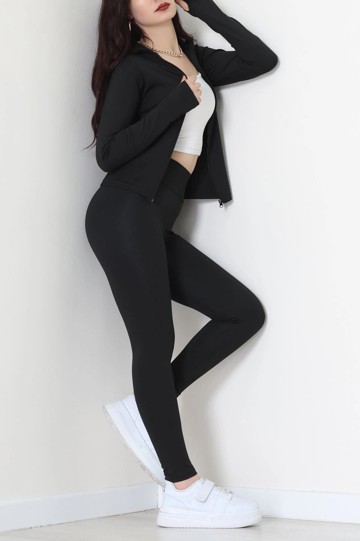 Black Zippered Scuba Fabric Set