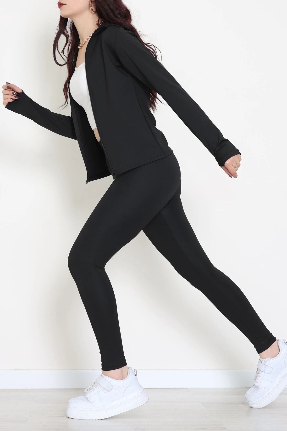 Black Zippered Scuba Fabric Set