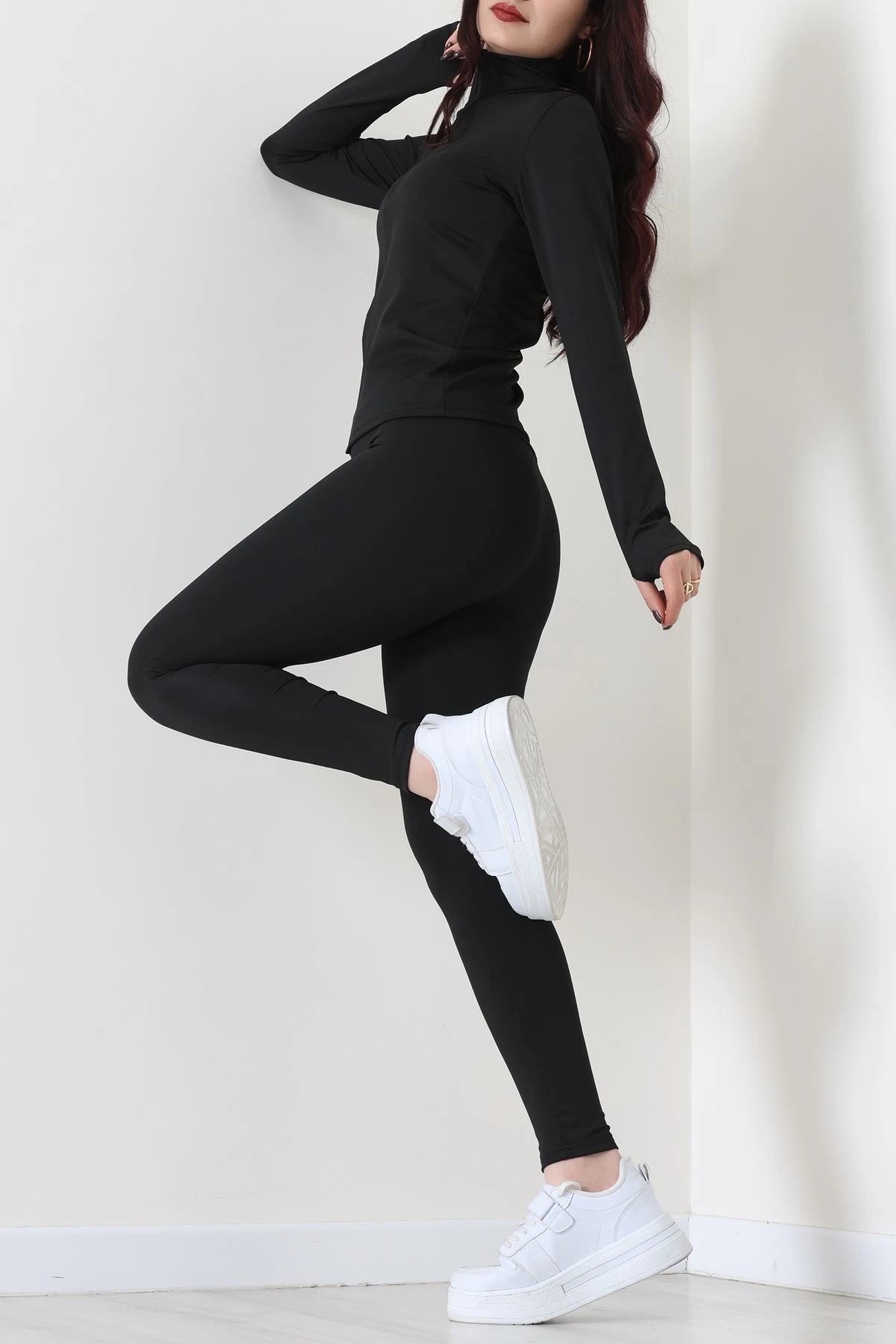 Black Zippered Scuba Fabric Set