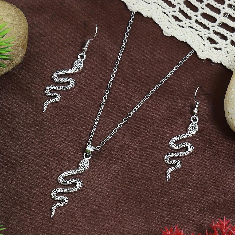 3pcs Retro Ethnic Style Women's Earrings and Necklace Set - alotasawkli