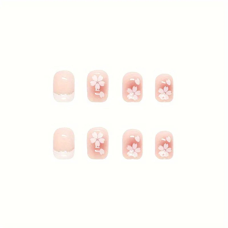 TEMU-24pcs Square Press-On Nails Short Length Glossy Fake Nails - alotasawkli