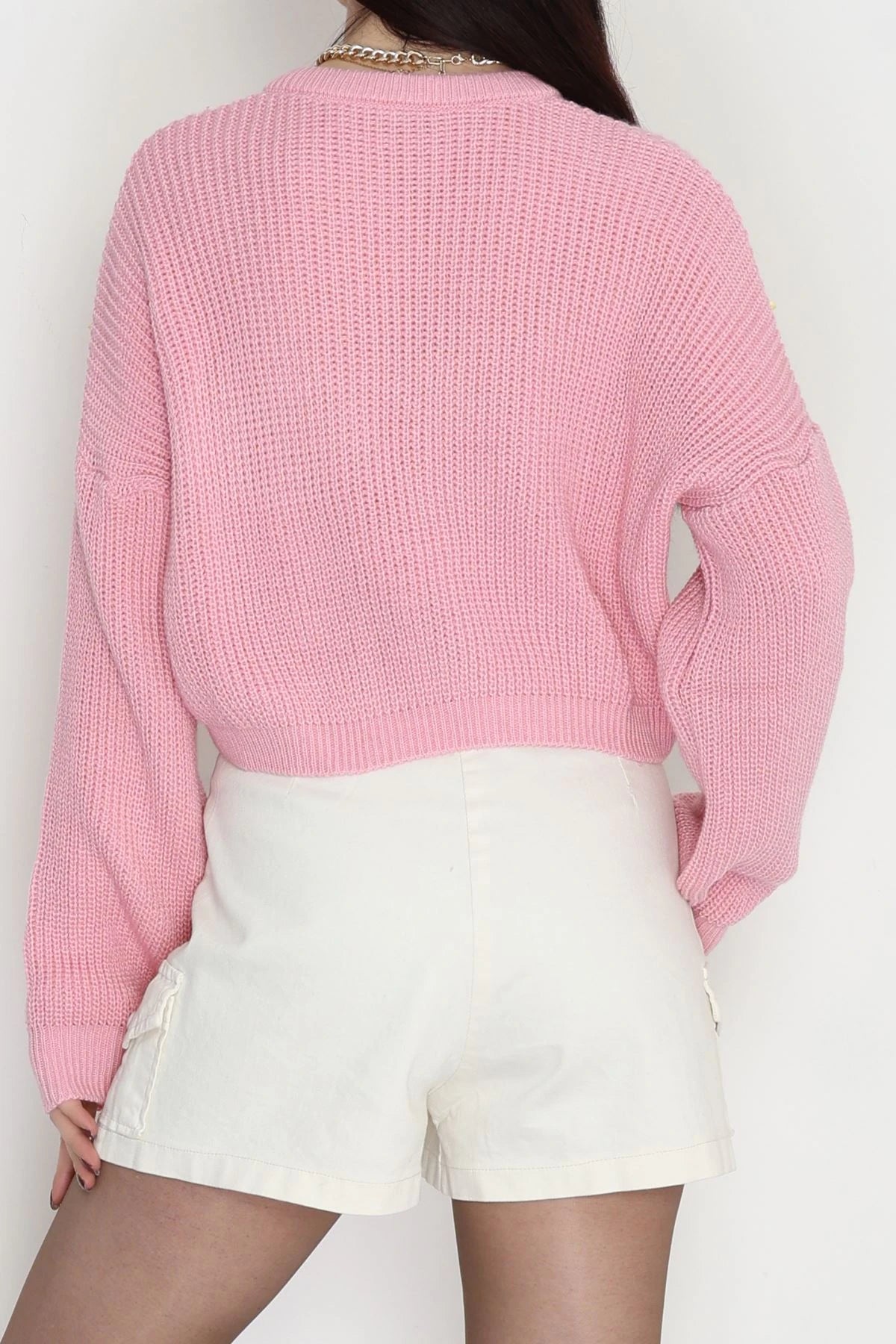 Women’s Ribbon Detail Knit Cardigan – Pink