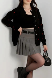 Women’s Heart Detail Knit Cardigan – Mocha & Latte