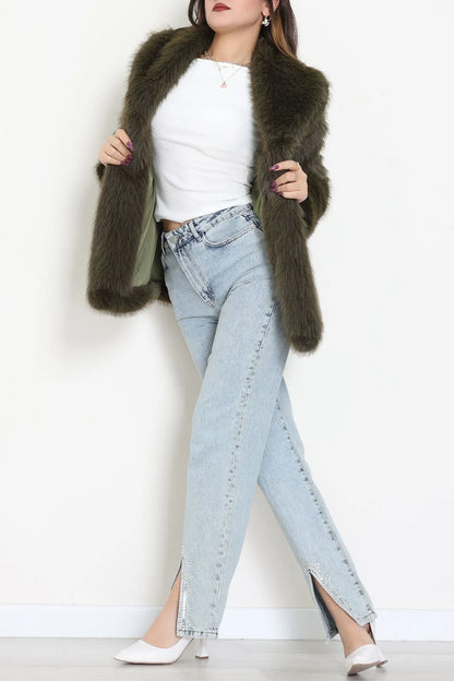 Belted Lined Faux Fur Coat
