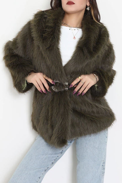 Belted Lined Faux Fur Coat