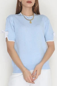 Women’s Short Sleeve Knitwear Top – Pink