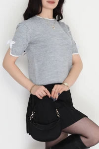 Women’s Short Sleeve Knitwear Top – Pink