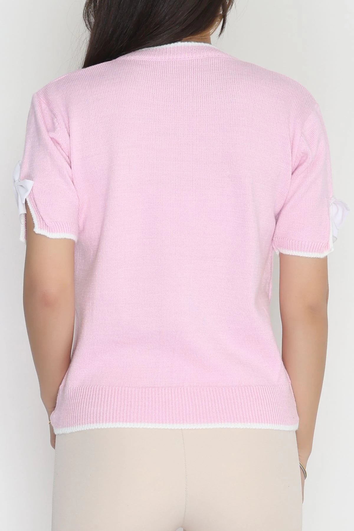 Women’s Short Sleeve Knitwear Top – Pink